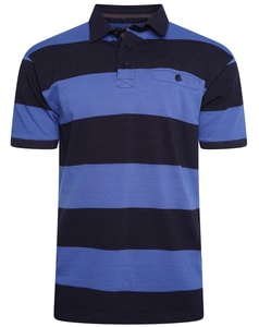 KAM Gestreiftes Rugby-Polo, Marineblau/Blau